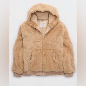 Aerie Fuzzy Full Zip Jacket Sz S